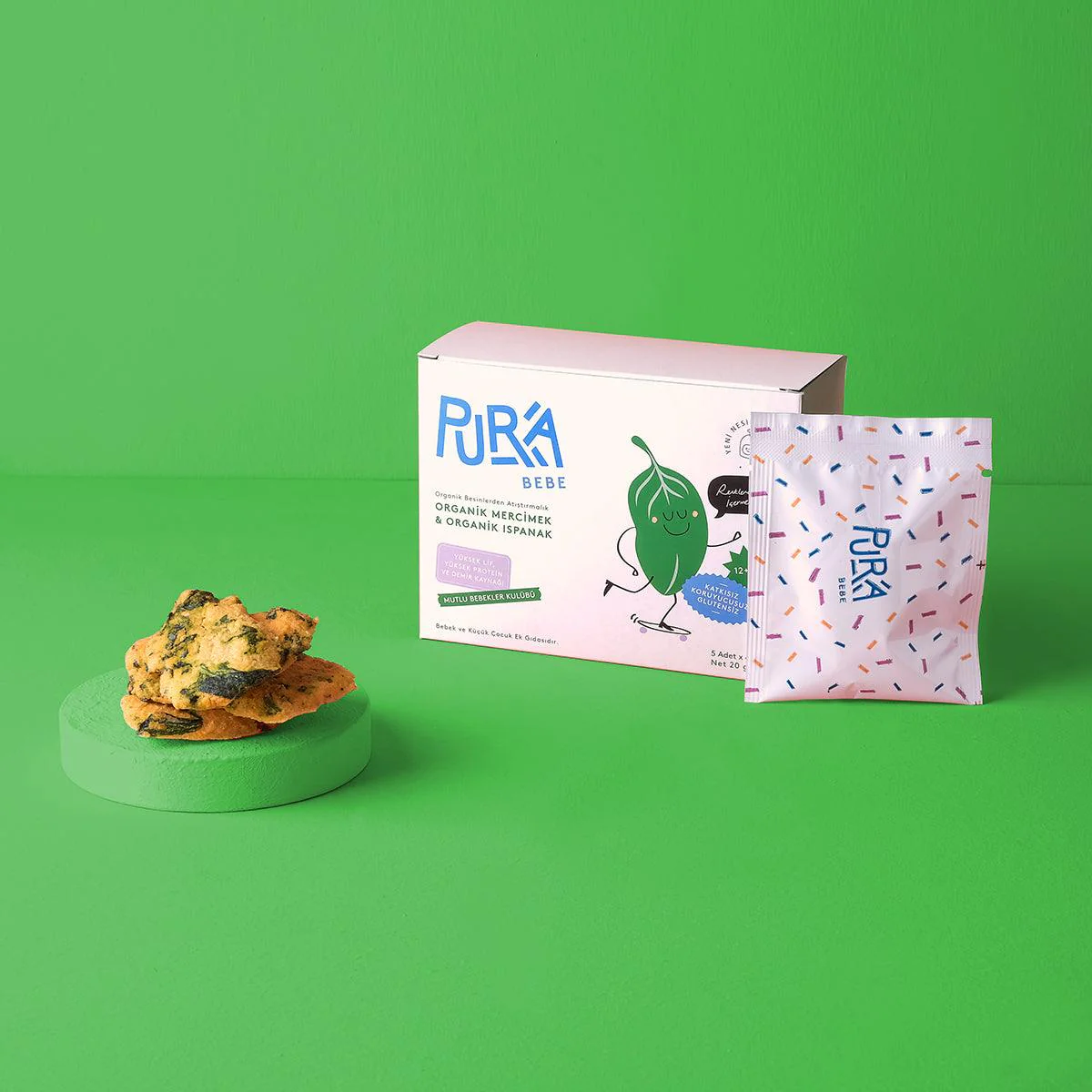 Organik Mercimek & Organik Ispanak Atıştırmalık (5 Adet)