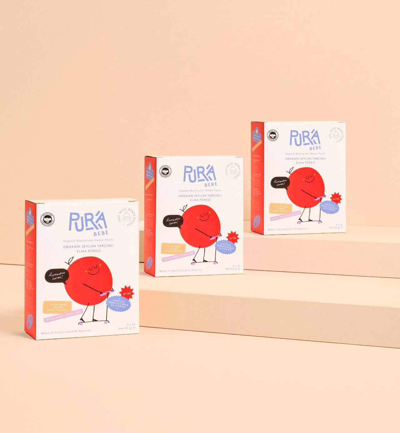 Organik Seylon Tarçınlı Elma Püresi 9 Porsiyon