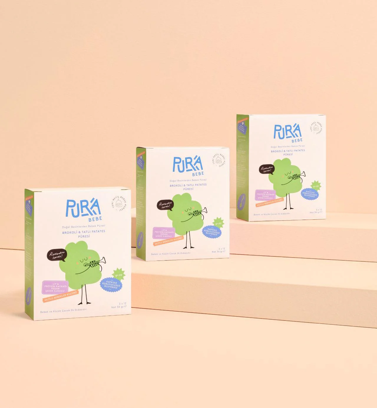 Pura Bebe Brokoli & Tatlı Patates Püresi (9 Porsiyon)